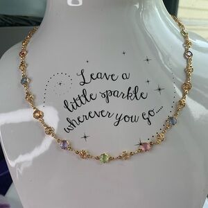 NWOT Gold Filled Austrian Crystal Multi Colour Necklace